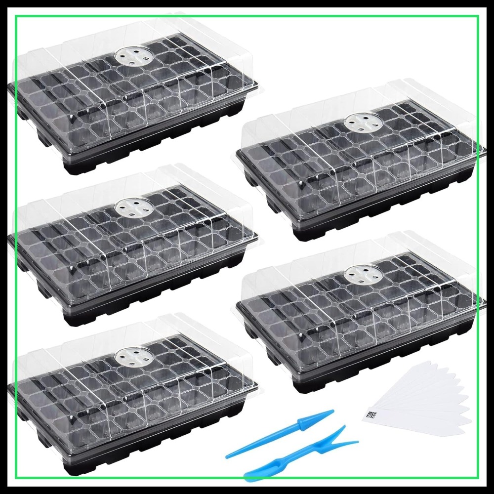 Dome Propagation Kit - Seedling Trays Starter Kit, 5-Pack Mini