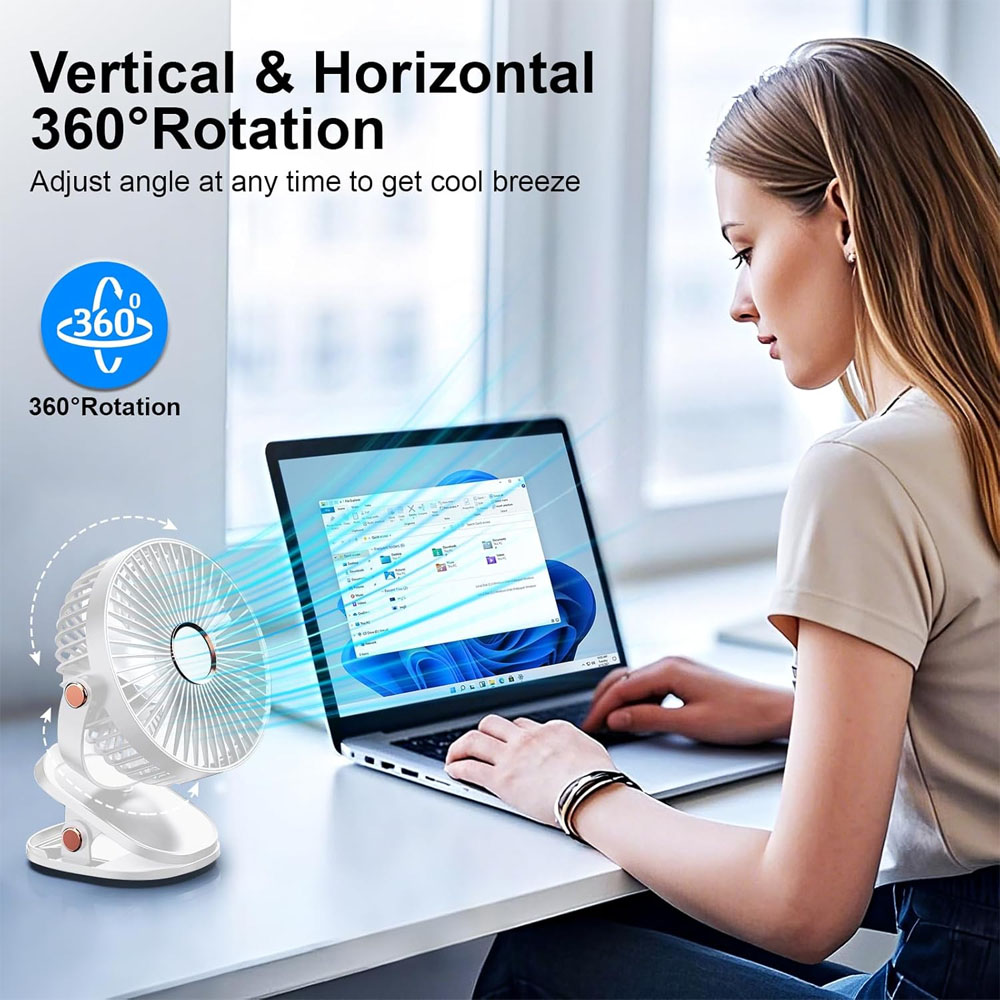 Portable Clip On Fan, 5 Speeds - Oscillating Fan Clip avis et prix