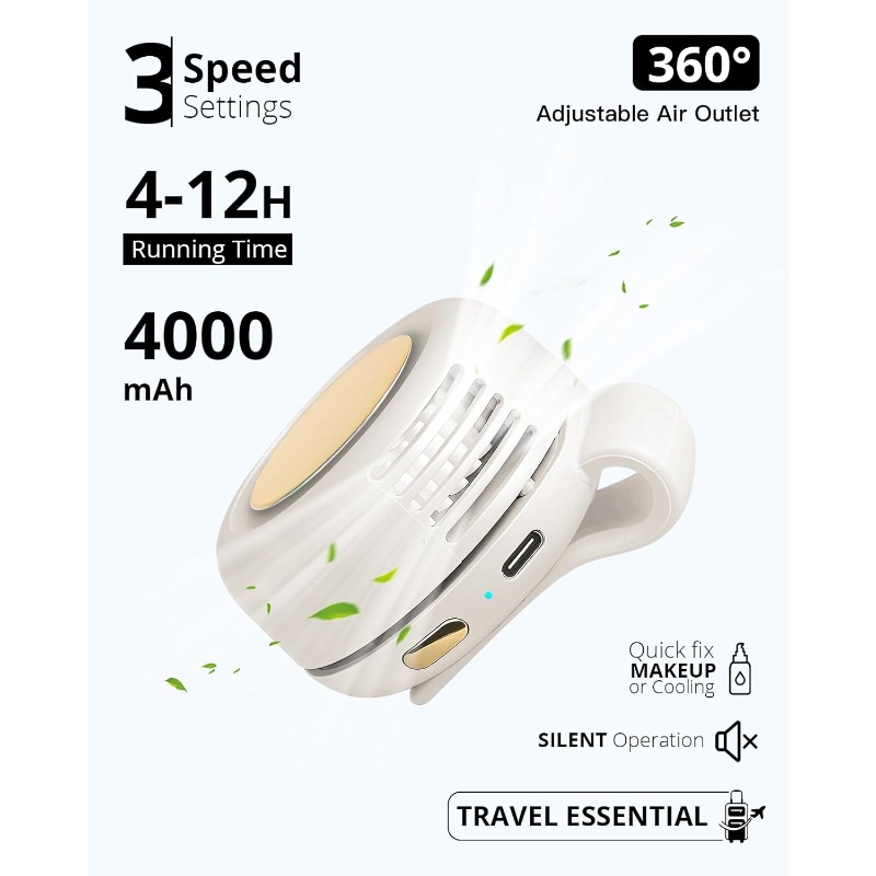 Portable Silent Fan, USB Recha - Oscillating Fan Clip avis et prix