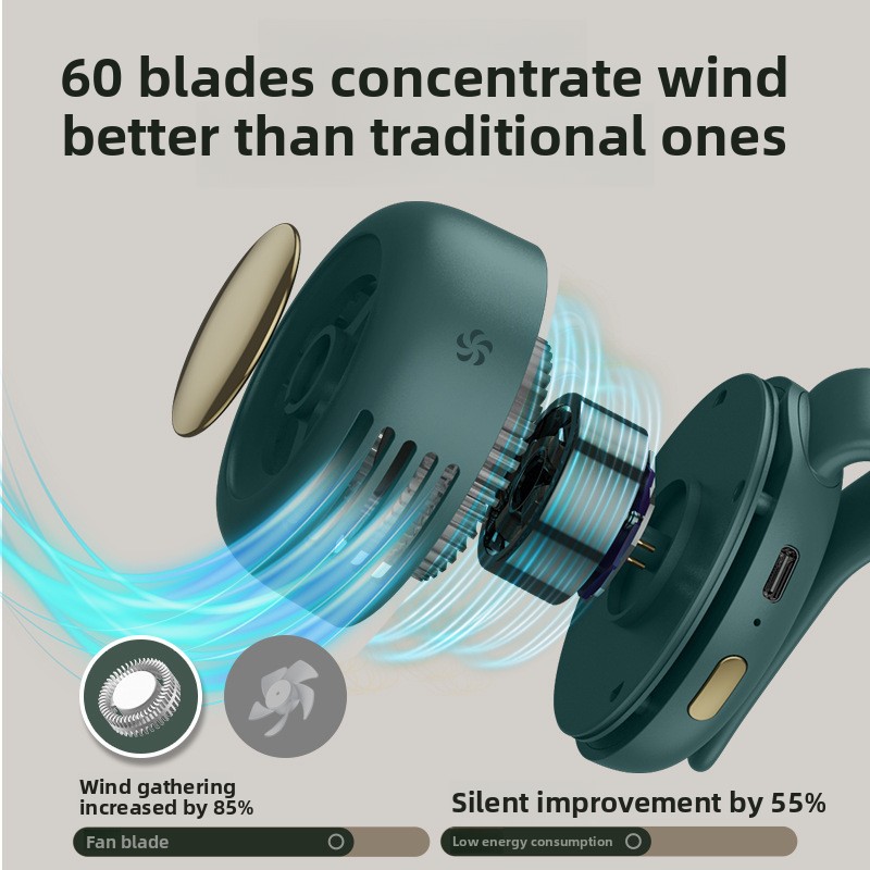 USB Mini Portable Fan Bladeles - Oscillating Fan Clip avis et prix